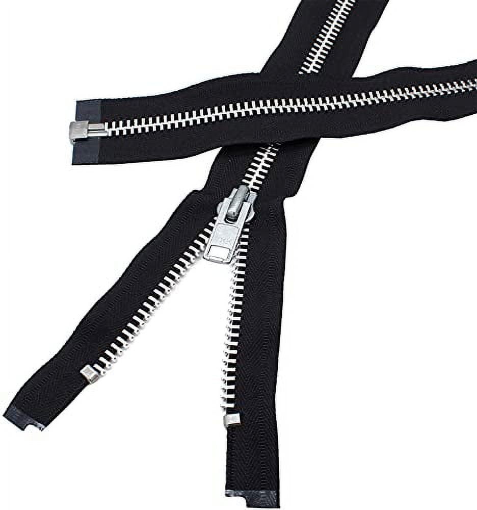 YKK #10 Extra Heavy Duty Black Aluminum Separating Long Zipper Zipper - Choose Your Length - Color: Black (1 Zipper Per Pack) (120" Inches)