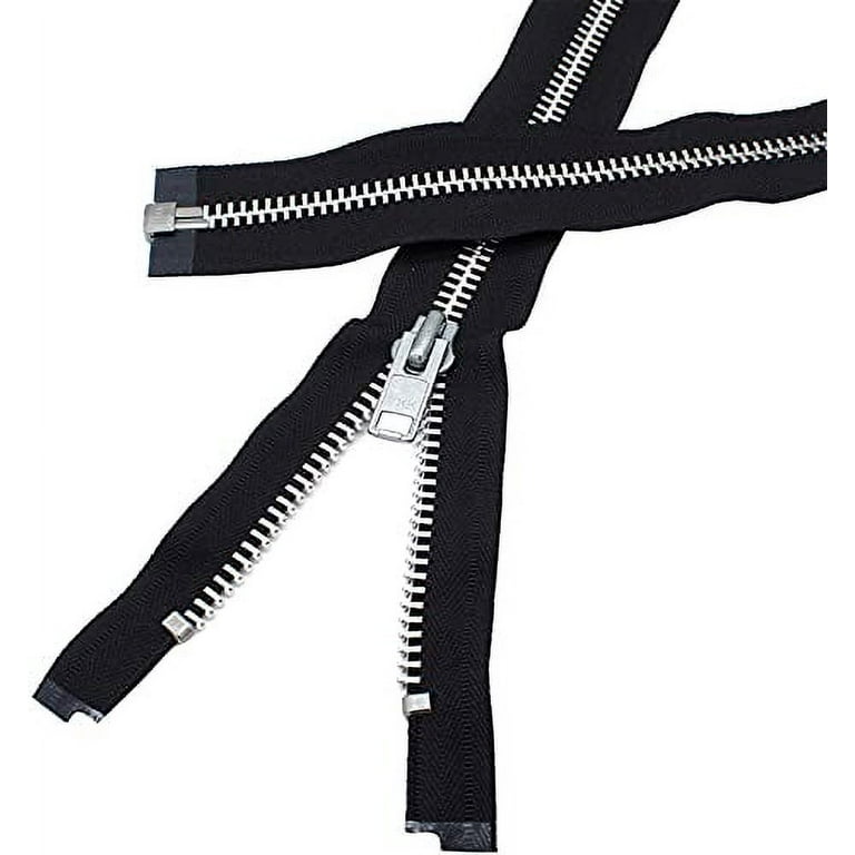 YKK #10 Extra Heavy Duty Black Aluminum Separating Long Zipper Zipper -  Choose Your Length - Color: Black (1 Zipper Per Pack) (84 Inches)