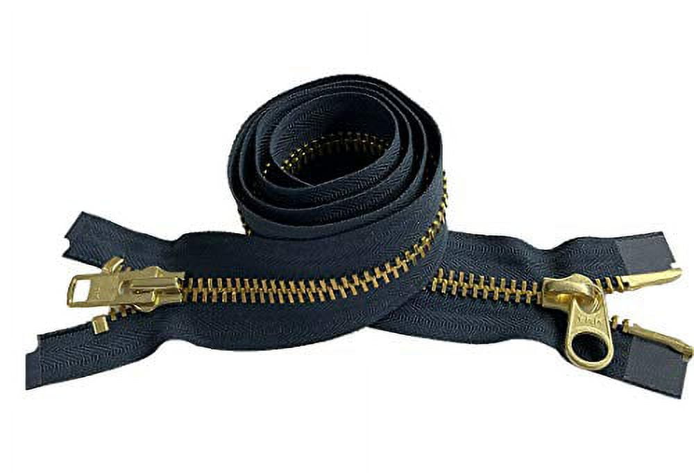 YKK #10 2-Way Separating Jacket Zipper - 36 Inch, Antique Brass, Extra Heavy Duty