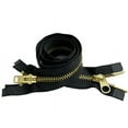 thumbnail image 1 of YKK #10 Extra Heavy Duty Brass Parka"2-Way" Dual Separating Jacket Zipper - Color: Black - Made in The United States (1 Zipper Per Pack) (48" Inches), 1 of 1