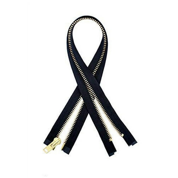 YKK 2 Pieces 5 Brass Separating Metal Zippers for Jackets, Coats, Sewing, Crafts - 42" Inches