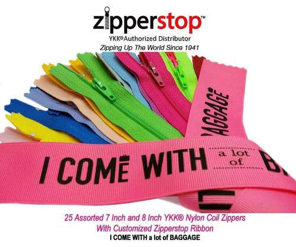 YKK - 25 Assorted 7 Inch and 8 Inch Nylon Coil Zippers #3 Skirt & Dress ...