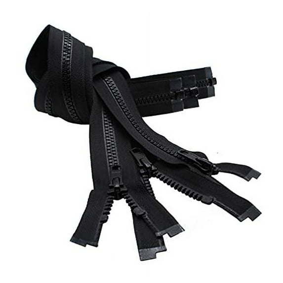 YKK 25" Vislon Zipper ~ YKK #5 Molded Plastic ~ Separating - Black (3 Zippers/Pack)