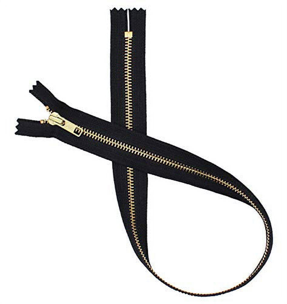 YKK 28" Medium Weight Jacket Zipper YKK 5 Brass Separating Black