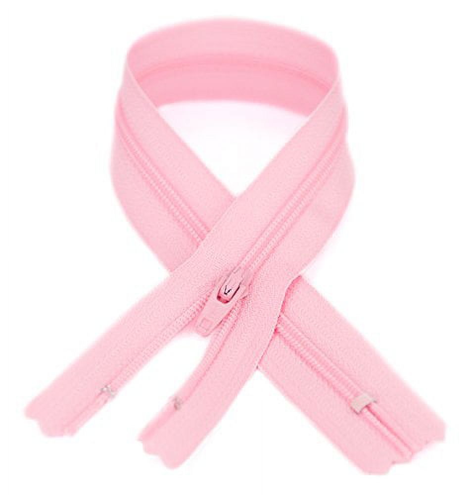 YKK #3 Coil Zipper, 13.5 inch Length, Pink 513 (100 Pack)