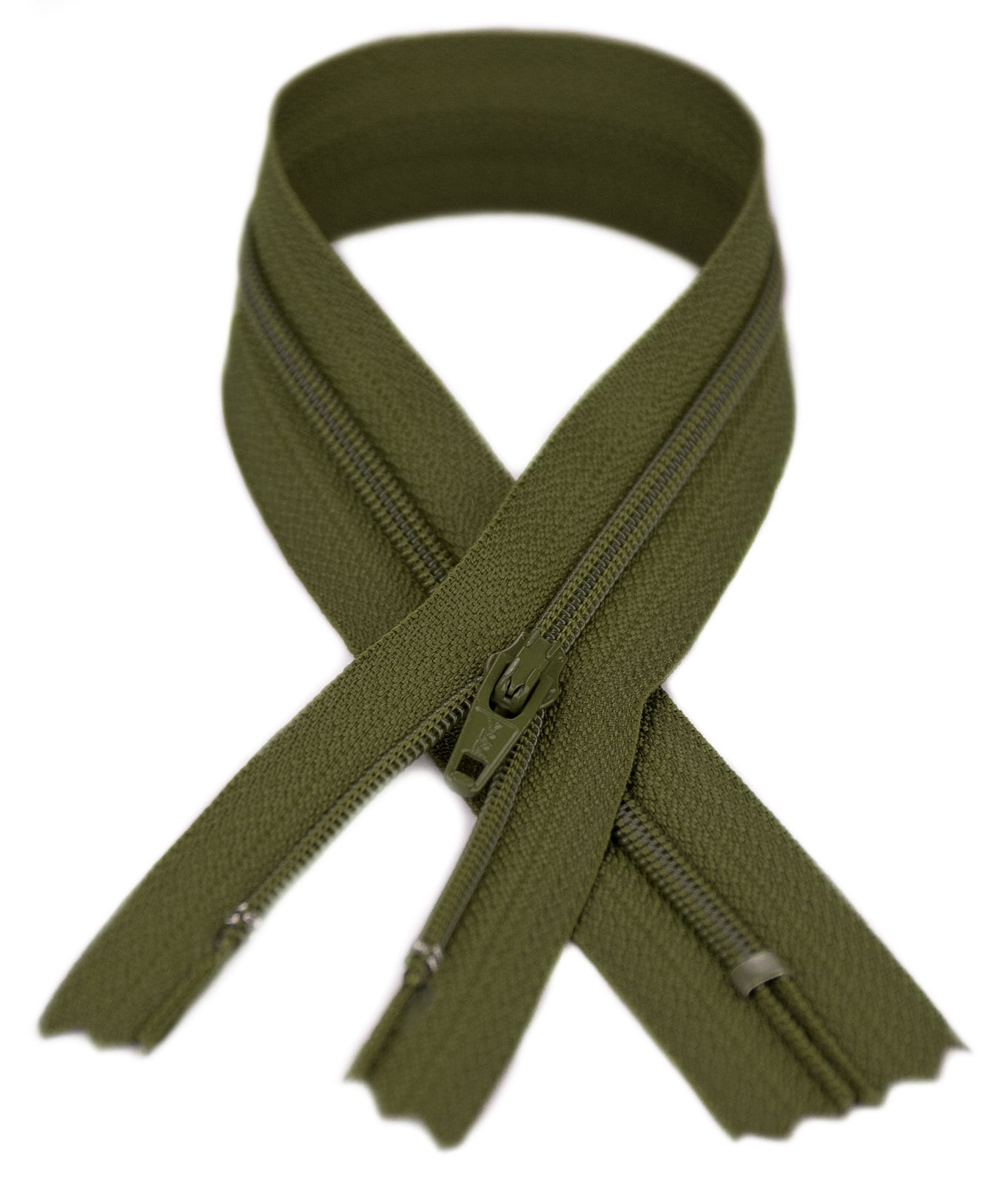 YKK® #3 Lightweight Closed-End Zipper, 7 Inch Length, Kentucky Olive Green 888 (100 Pack)