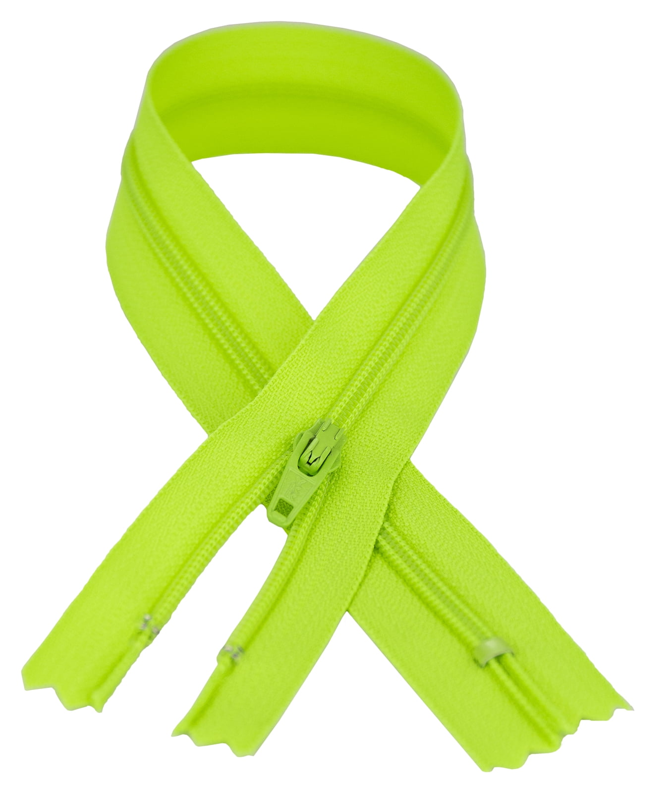 YKK® #3 Lightweight Closed-End Zipper, 7 Inch Length, Party Bright Green 535 (100 Pack)