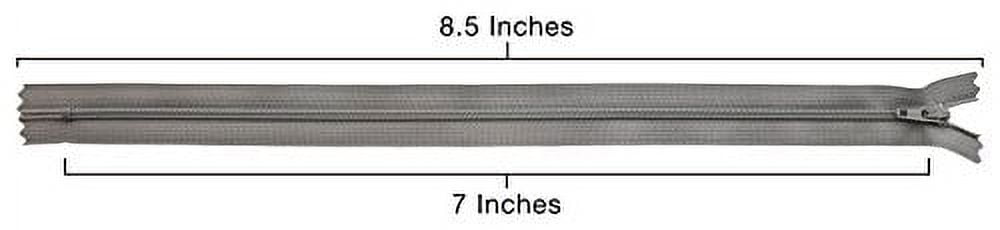 YKK #3 Coil Zipper, 7 inch Length, Pearly Grey 577 (100 Pack)