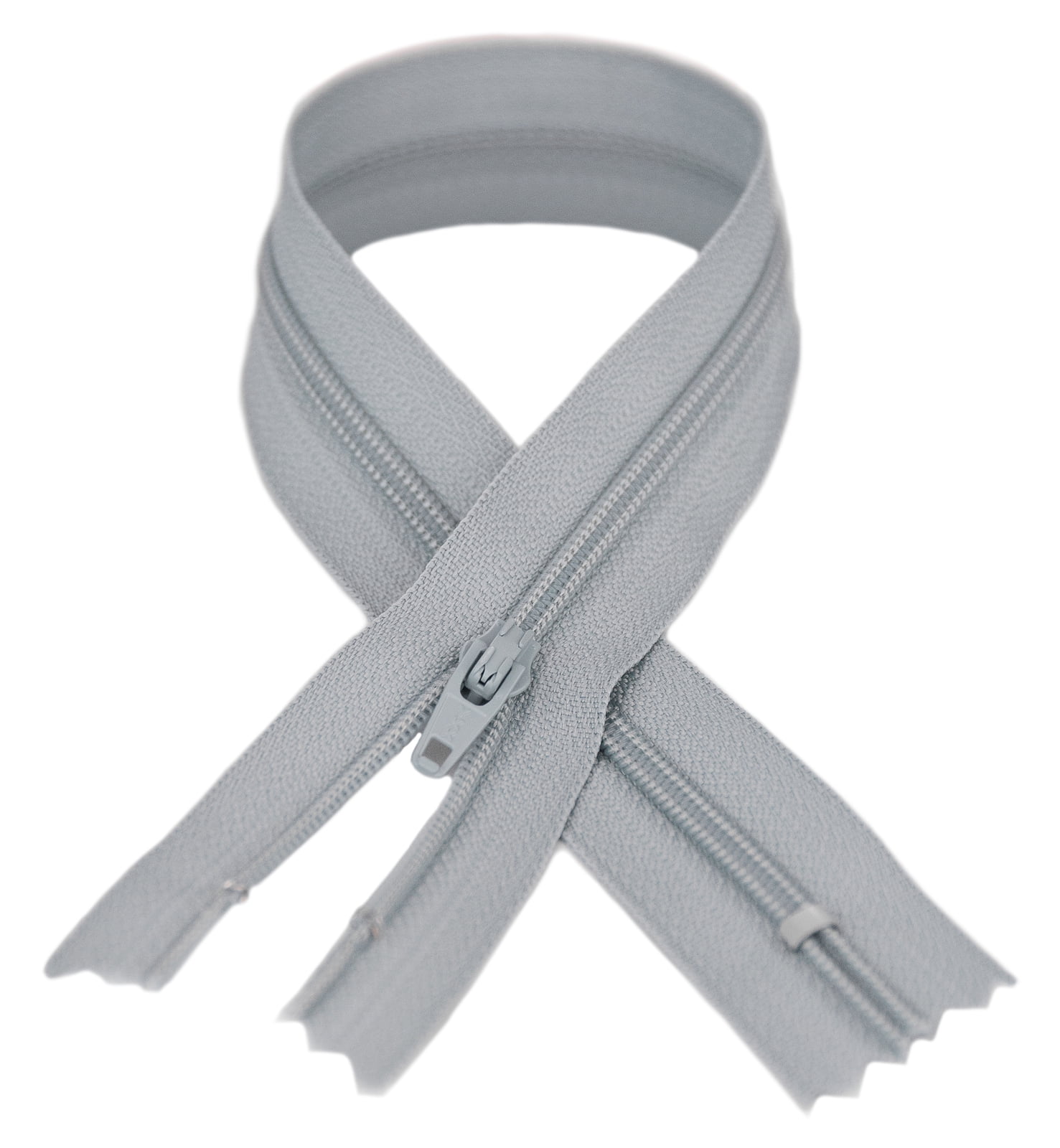 YKK® #3 Lightweight Closed-End Zipper, 7 Inch Length, Grey 386 (100 Pack)