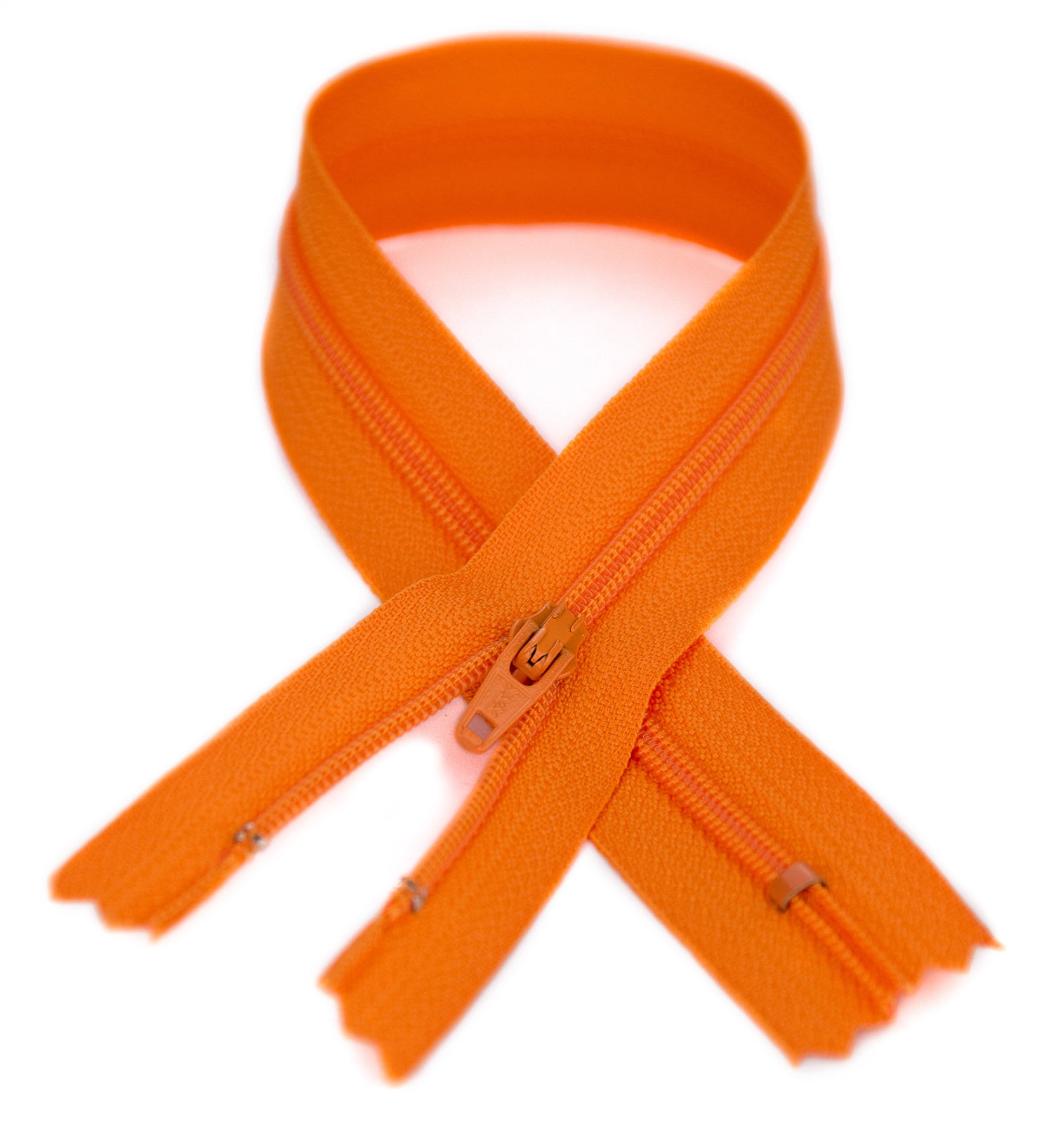 YKK® #3 Lightweight Closed-End Zipper, 7 Inch Length, Medium Orange 006 (100 Pack)