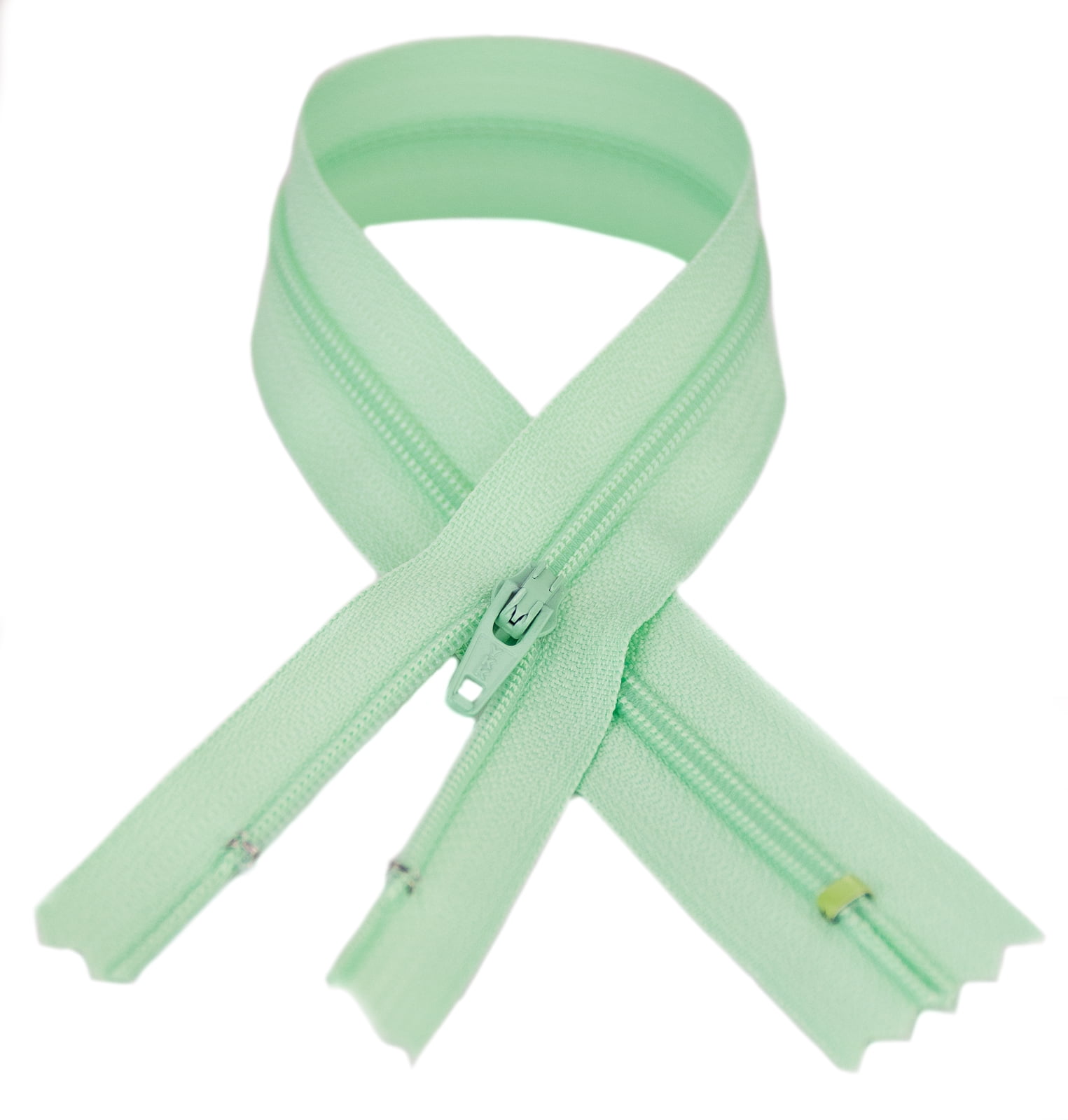 YKK® #3 Lightweight Closed-End Zipper, 7 Inch Length, Mini Mint Green 871 (100 Pack)
