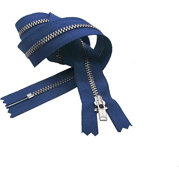 YKK #3 Metal Nickel Lightweight Closed Bottom Zippers - Choose Your Color & Length - Made in The United States (1 Zipper Per Pack) (#558 Royal Blue, 20")
