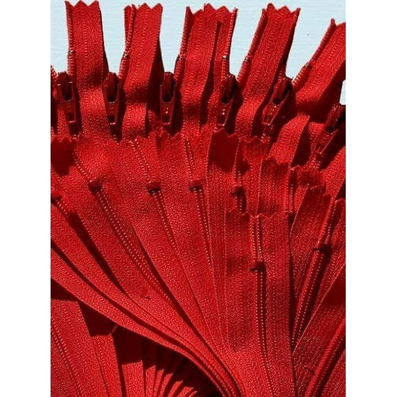 YKK #3 Skirt & Dress Zipper ~ YKK Color 519 Hot Red - Choose Your Size (12 Zippers/Pack) (10")