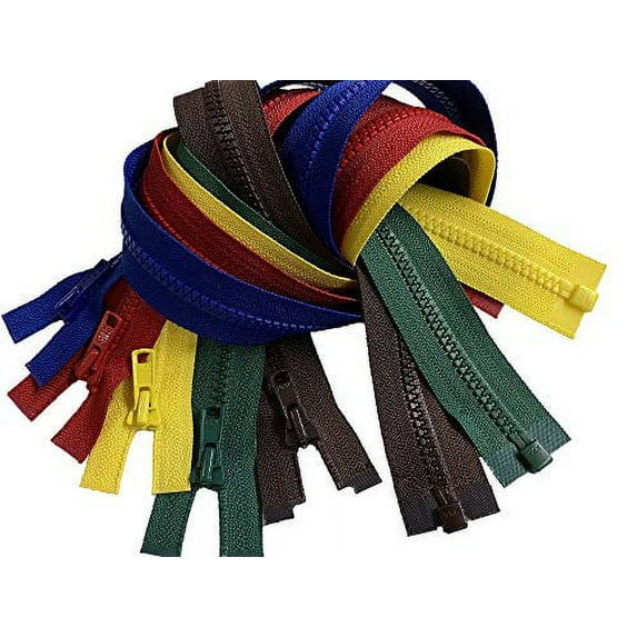 YKK #3 Zipper, 10pcs Separating Jacket Zippers for Sewing Coat Jacket Zipper Light Weight Plastic Zippers 10 Colors Mixed (36 Inches)
