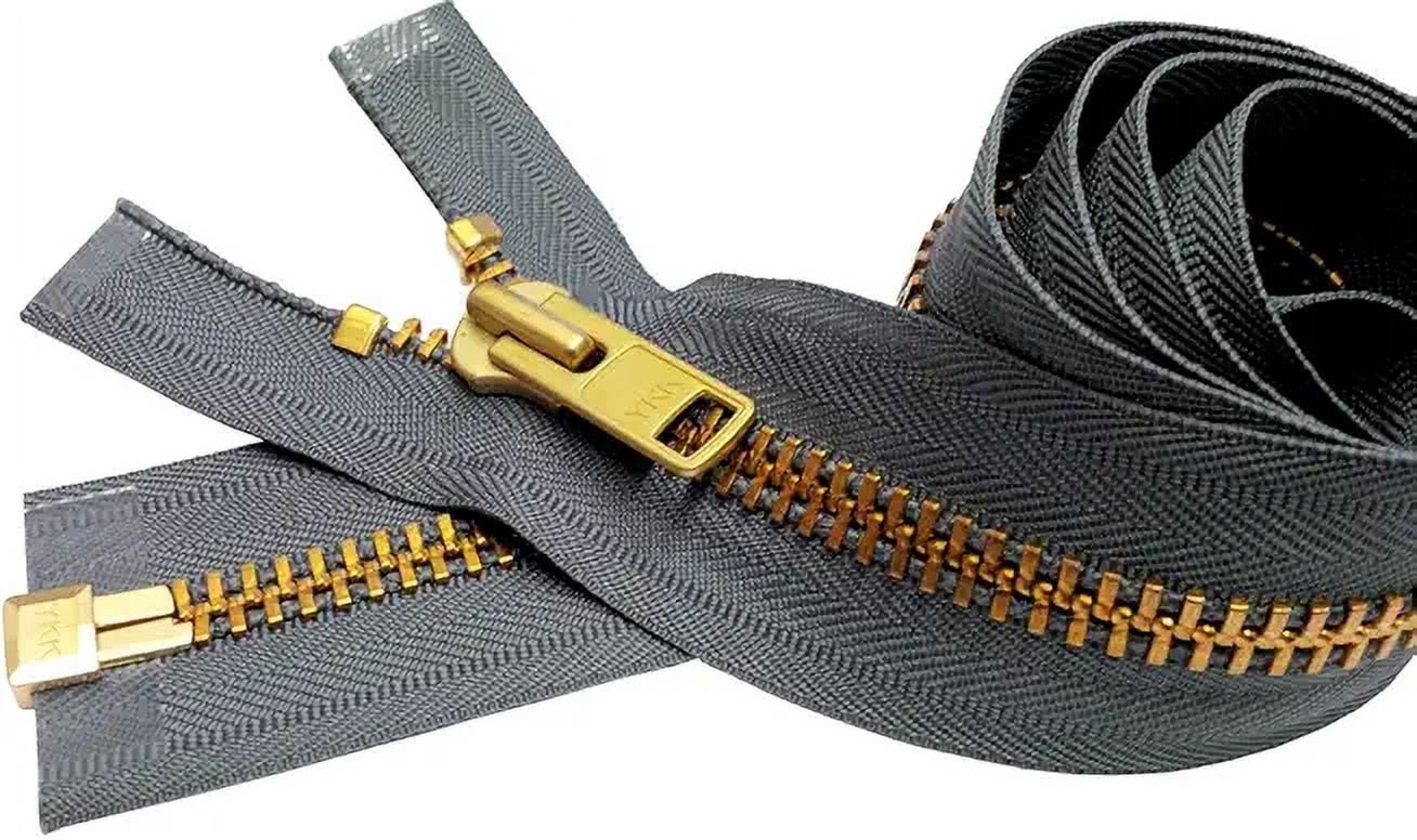 YKK® 33" Extra Heavy Duty Jacket Zipper (Special Custom) YKK #10 Brass Separating ~ Color 578 Rail Grey (1 Zipper/Pack)