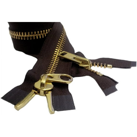 YKK 36" YKK Parka Zipper #10 Brass Extra Heavy Duty 2/Way Separating - Color 570 Brown (1 Zipper/Pack)
