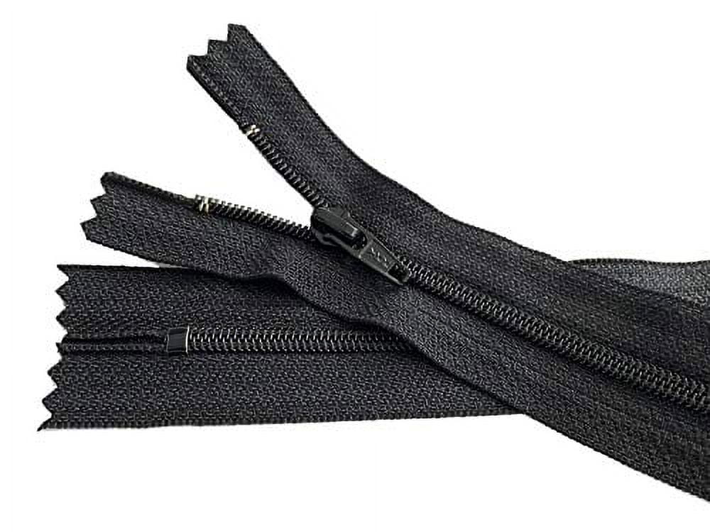 YKK #4.5 Closed Bottom Slipcover & Upholstery. Color Black. Made in The USA. 25 Zippers/Package (30" Inches)