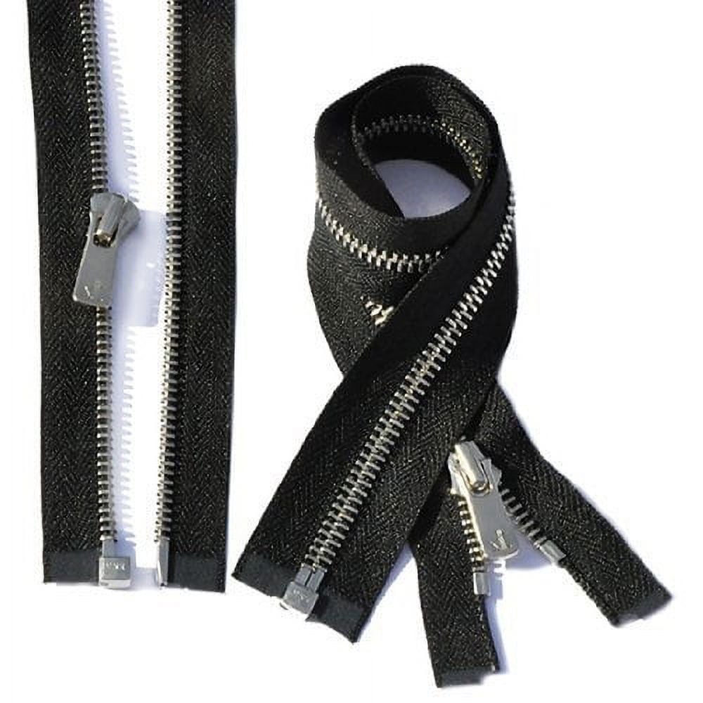 Zipperstop Wholesale Ykkâ® Sale 25 Medium Weight Jacket Zipper Ykk #5  Antique Nickel Metal - Separating ~ 580 Black (1 Zipper/Pack) 