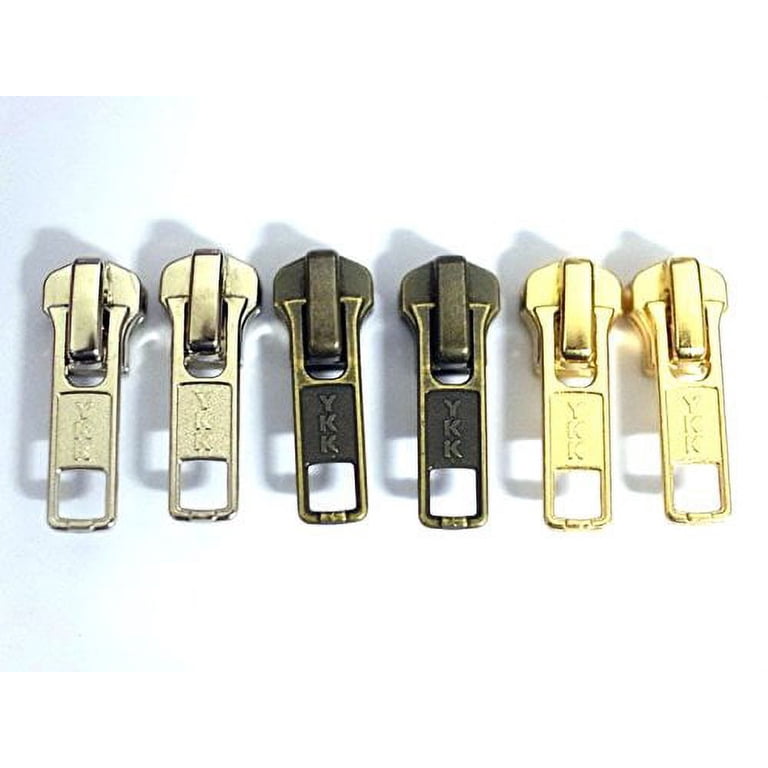 YKK #5 Antique Brass Zipper Slider – Replacement Pull For Metal Zippers