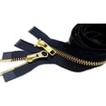 thumbnail image 1 of YKK #5 Medium Weight Brass"2-Way" Dual Separating Jacket Zipper - Choose Your Length - Color: Navy #560 - Made in The United States (1 Zipper Per Pack), 1 of 1