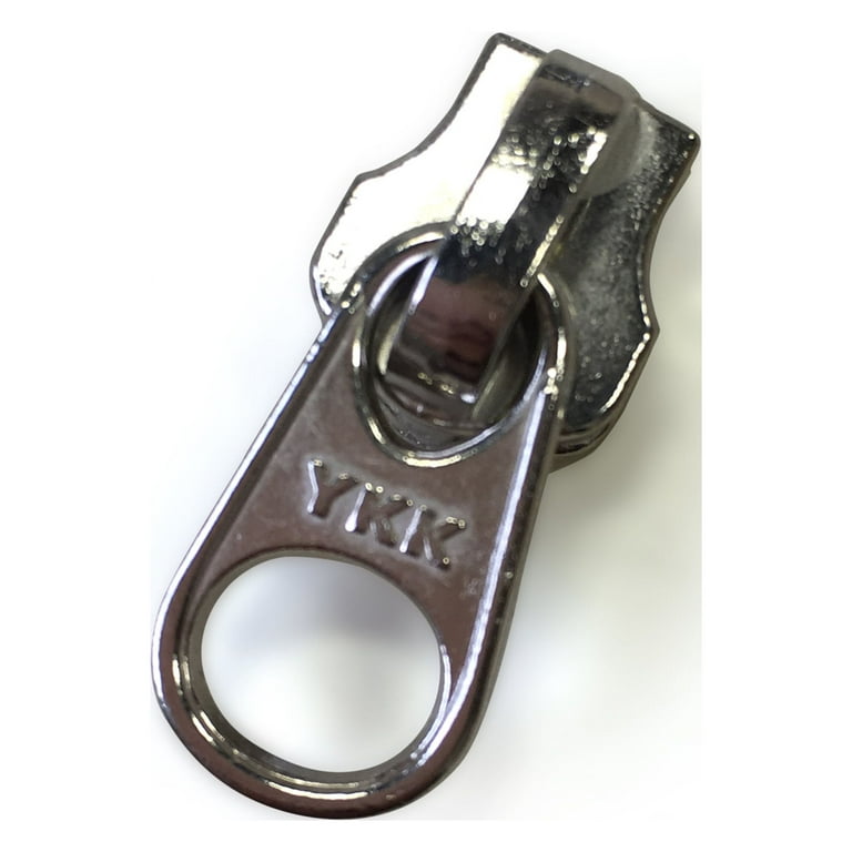 YKK #10 Metal Short Tab Slider Zipper Pull Hardware Nickel - 5