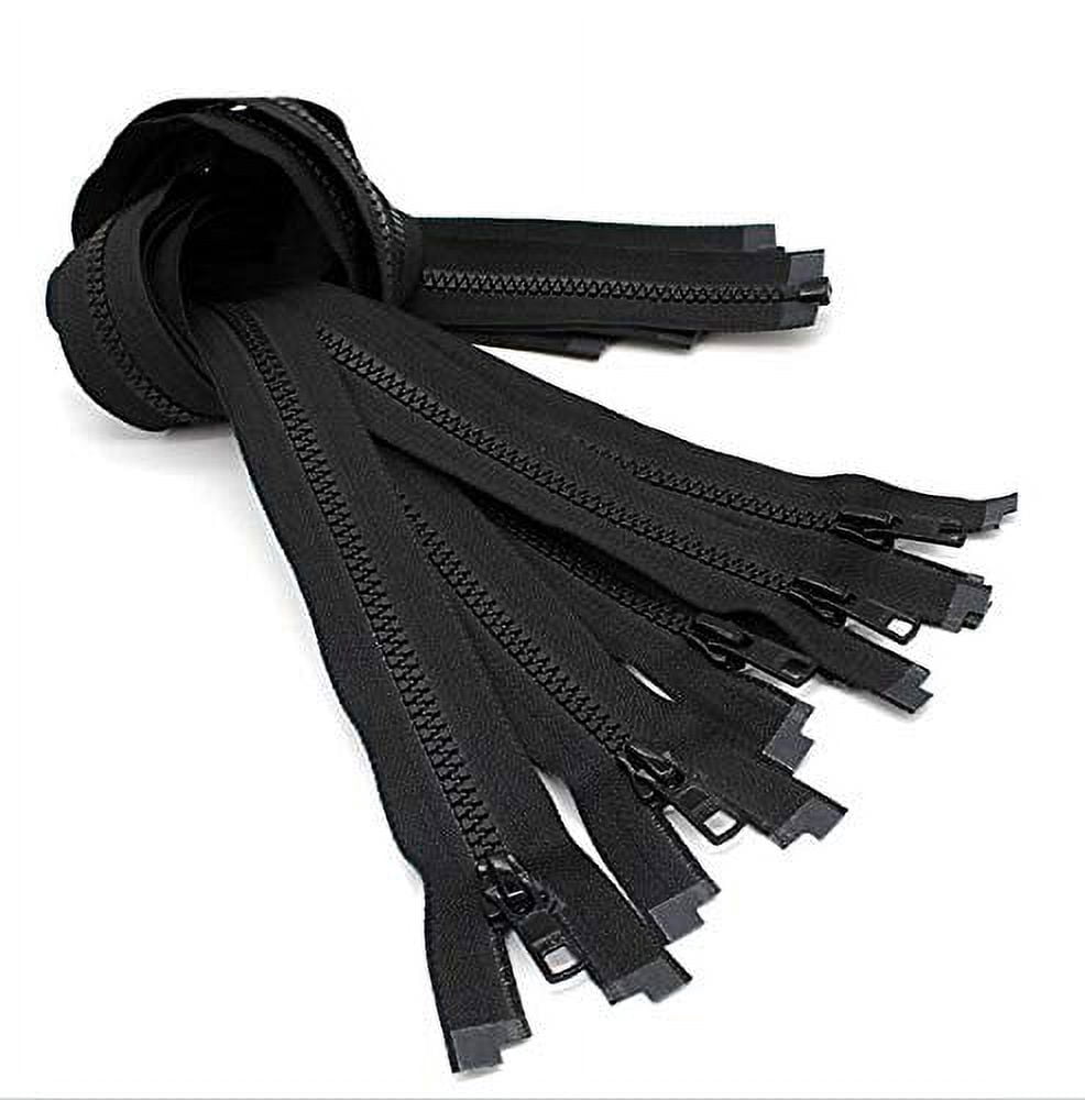 YKK #5 Vislon Molded Plastic Ski + Sport Separating Zippers (10 Zippers per Pack) Color Black (21")