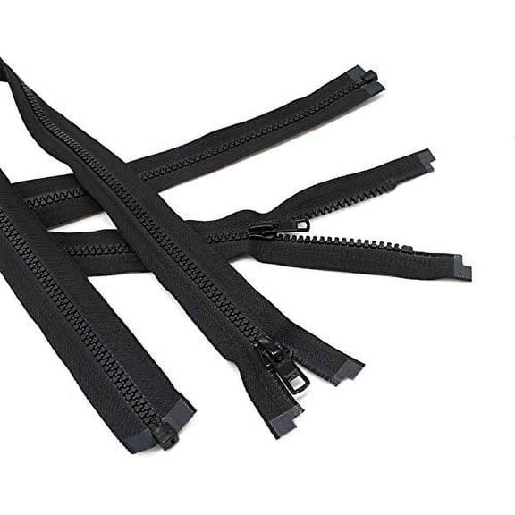 YKK #5 Vislon Molded Plastic Ski + Sport Separating Zippers (2 Zippers per Pack) Color Black (29")