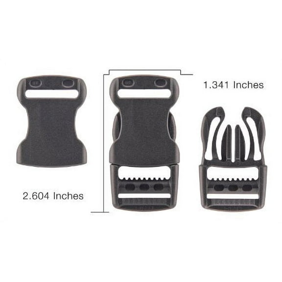 YKK 500-1 Inch Flat Side Release Plastic Buckles