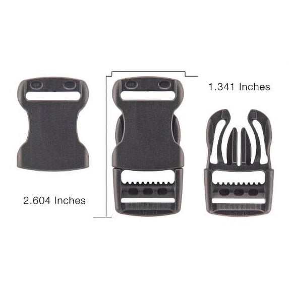 YKK 500-1 Inch Flat Side Release Plastic Buckles