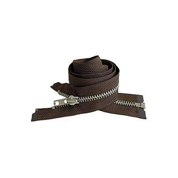 YKK #7 14 Inch to 36 Inch Aluminum Separating Jacket Zipper Heavy Duty Metal Zippers for Sewing Coats Crafts -Color Black, Beige or Brown (Brown - 570, 36 Inches)