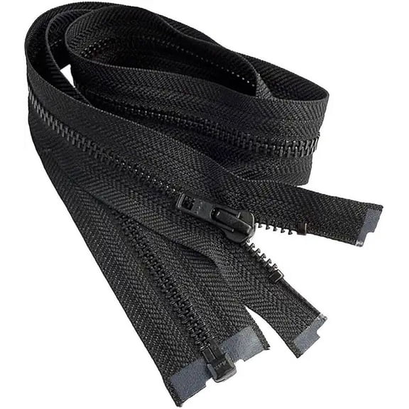 YKK #7 Black Oxide Nickel Heavy Duty Metal Jacket Zipper Separating (Open End) Color Black #580W Choose Your Length (1 Zipper) Made in The United States (Black #580W, 25" Inches)