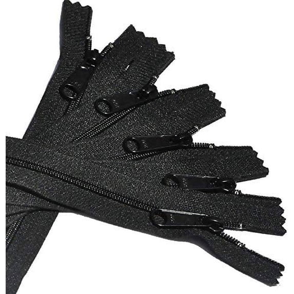 YKK Black #4.5 Handbag - Extra-Long Pull Zipper (10 Zippers Per Pack) (16" Inches)