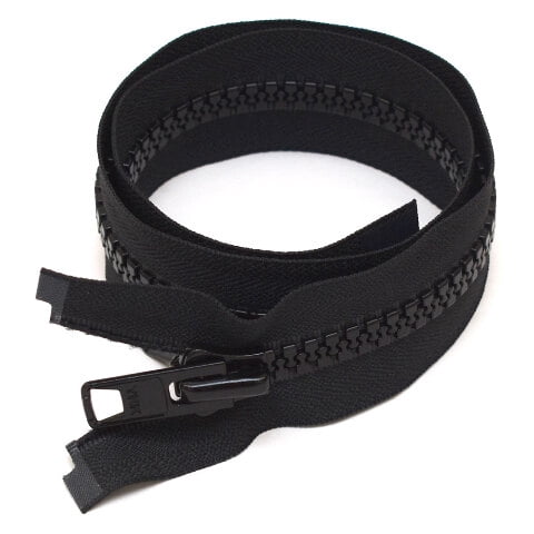 YKK Boat VISLON Zipper | No. 10 Black 80 Inch Double Pull