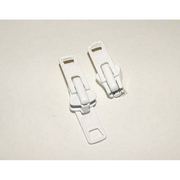 YKK Double Metal Tab Zipper Slider #10 Replacement, 2 Pieces, White