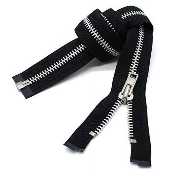 YKK Sale 32" Jacket Zipper YKK #8 Extra Heavy Duty Aluminum Separating Color Black (1 Zipper/Pack)