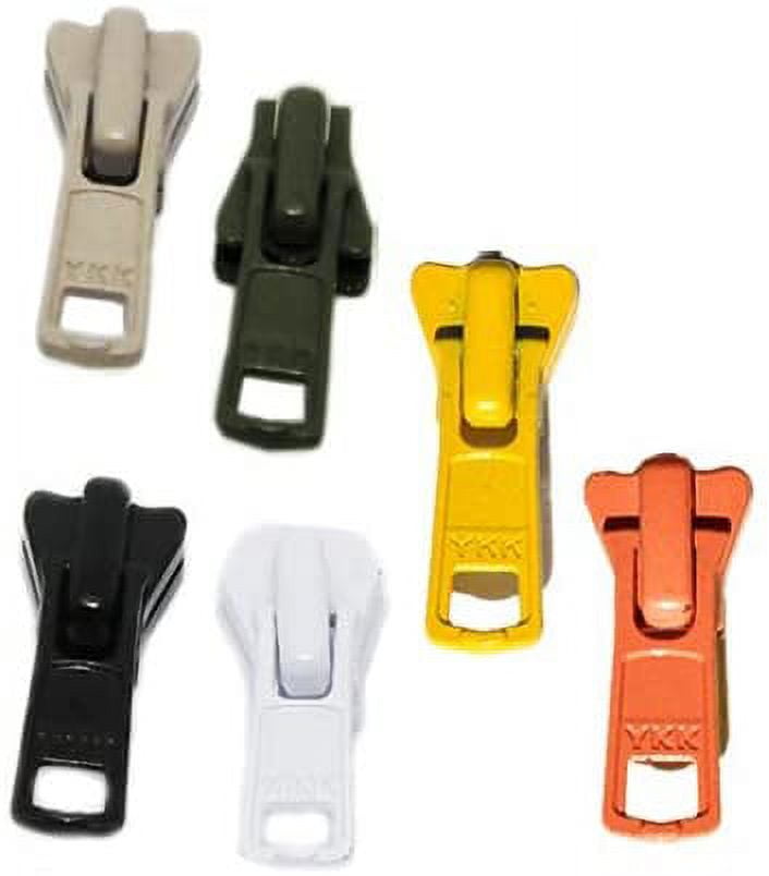 YKK Zipper Repair Kit Solution, 5 Molded Reversible Fancy Pulls Vislon  Slider (Made in USA) - 3 Pulls Per Pack (Lite Grey