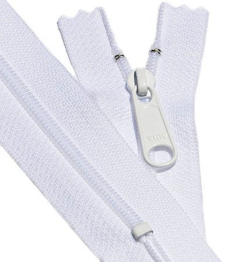 YKK White #4.5 Handbag - Extra-Long Pull Zipper (10 Zippers Per Pack) (48" Inches)