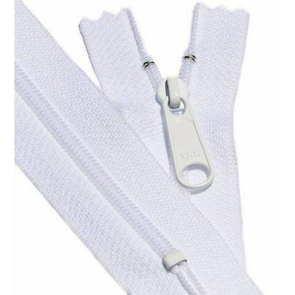YKK White #4.5 Handbag Extra-Long Pull Zipper (5 Zippers Per Pack) (48" Inches)