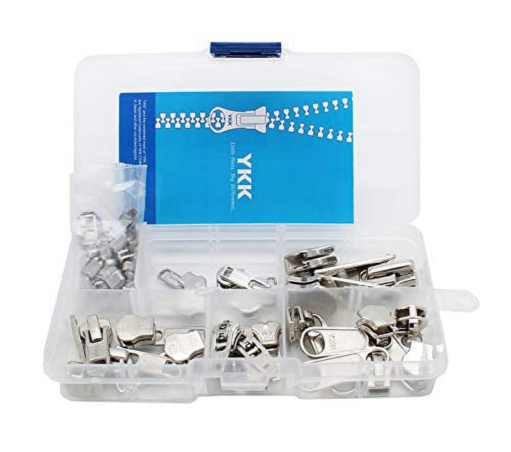 YKK Zipper Repair Kit Metal Assorted Aluminum Slider Easy Container