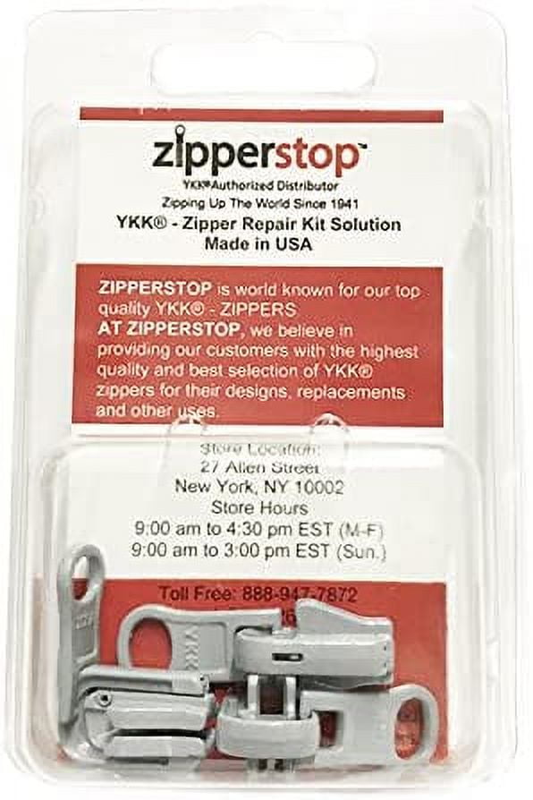 Zipper Repair Kit - #5 YKK Vislon Molded Jacket White Zipper Sliders -  Color: White - Choose Your Quantity - Made in The United States (3)