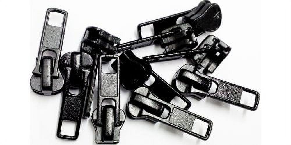 YKK Zipper Slider Replacement Kit- Universal #5 Vislon Sliders - Color  Black (10 Sliders/Pack) Fits 5V & 5VS Sliders