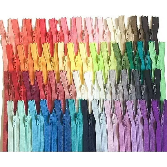 YKK Zippers Multicolor Pack 8 Inch Number 3 Nylon Coil Set of 110 Pieces