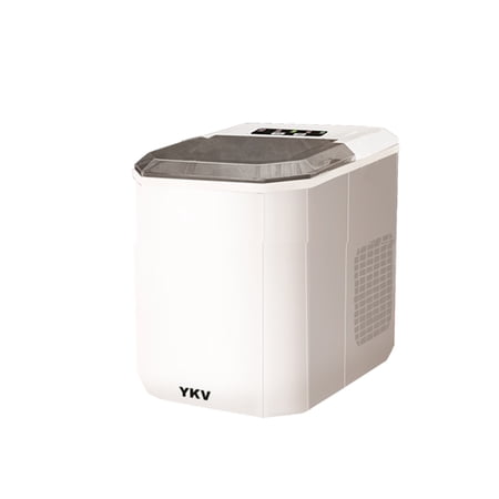 YKV Ice cube making machines, 9 Cubes Ready in 6 Mins, 26lbs in 24Hrs, Self-Cleaning Ice Machine with Ice Scoop and Basket, 2 Sizes of Bullet Ice for Home Kitchen Office Bar Party