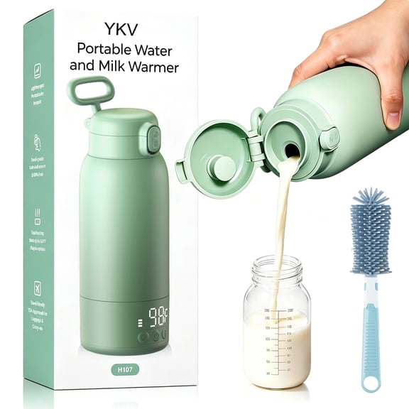 YKV Portable Bottle Warmer for Travel, Rechargeable Baby Milk Warmer, 17oz Large Capacity with Fast Heating & Long Battery Life