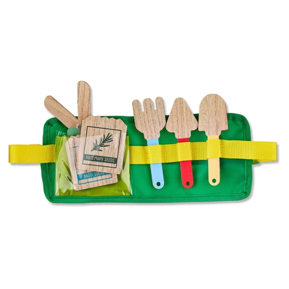 Play Garden Tool Belt, Yellow and Green, 6 Pieces, Easter by Way To Celebrate