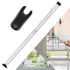 Adjustable Door & Window Security Bar, Door Stopper,Heavy-Duty, 34"-48.8", White