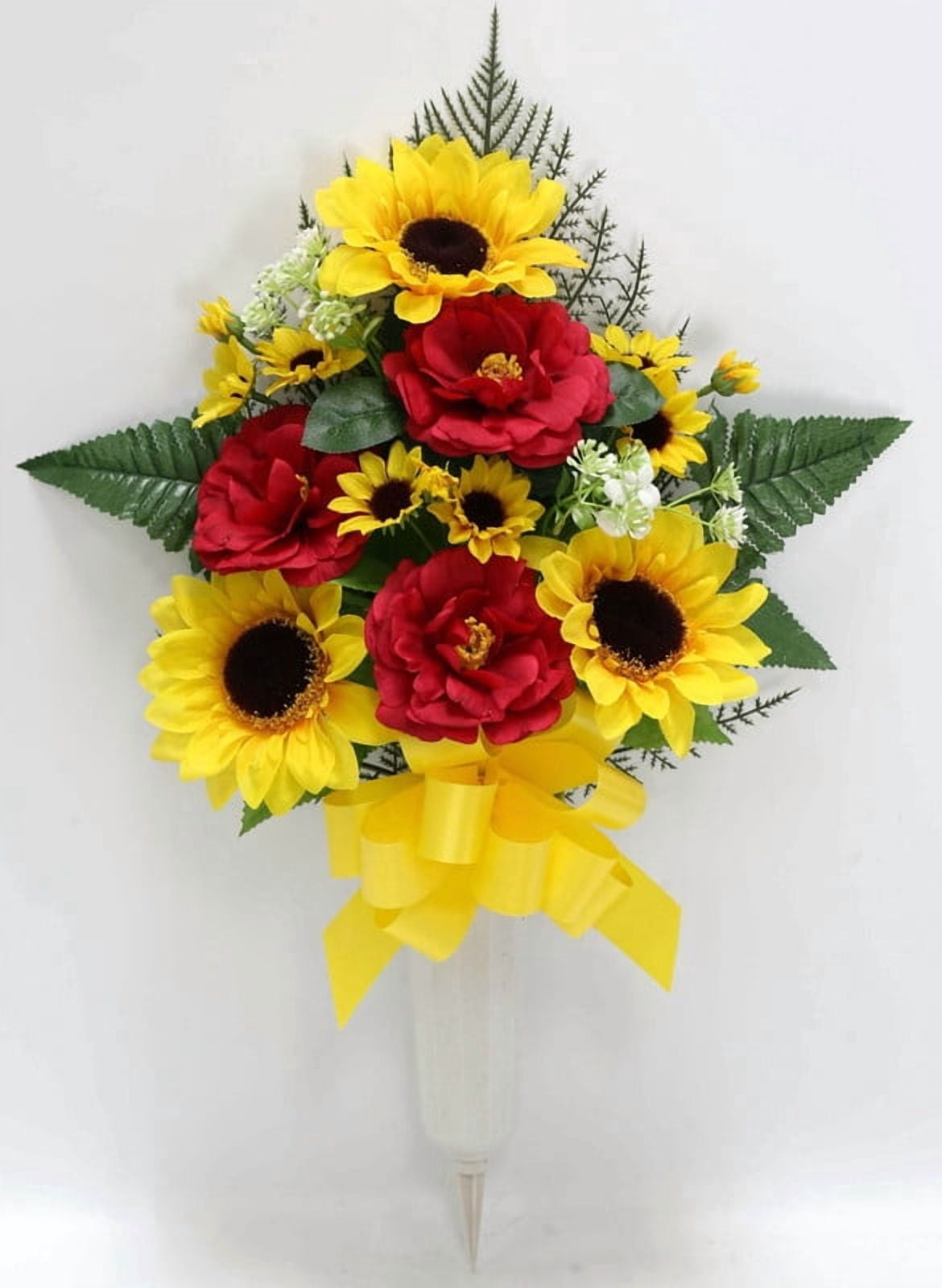 YL SUNFLWR MX VASE