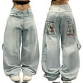 thumbnail image 1 of YLHFASHION Baggy Jeans Women Baggy Jeans for Women Mid Rise Wide Leg Jeans Plus Size Boyfriends Denim Pants Y2K Vintage Style Baggy Pants Men Y2K Baggies Jeans for Woman Pants Trousers Pant Women（M）, 1 of 5