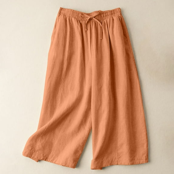 YLHFASHION Cotton Linen Wide Leg Pants Women'S Summer Thin High Waisted Slim Casual Pants A- Women Blendingpants (M)