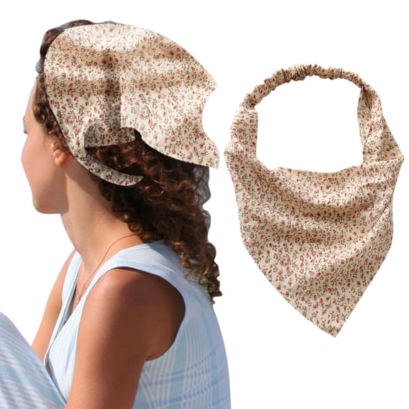 WCJM Floral Hair Bandanas Head Kerchief Women Bandana Print Hair Scarf Triangle Hair Kerchief with Ties Head Scarf Polyester Lady Headscarf Headscarf with Coins Yoga Headband